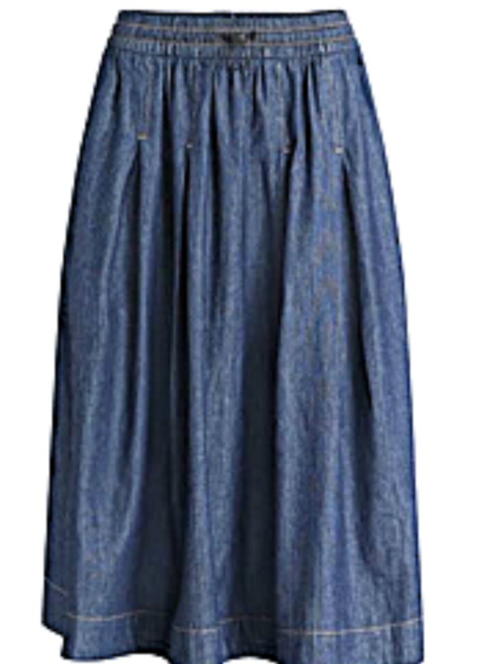 FREE ASSEMBLY Women Denim Midi Dark Wash Cotton L 12-14 Elastic Draw Cord Waist